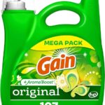 Gain + Aroma Boost Laundry Detergent Liquid, Original Scent, 107 Loads, 154 fl oz, HE Compatible Laundry Soap with Febreze and Oxi