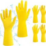 HOFASON 3 Pairs/6 Pairs Rubber Gloves Cleaning, Reusable Dishwashing Gloves, Waterproof Kitchen Gloves for Hand Protection