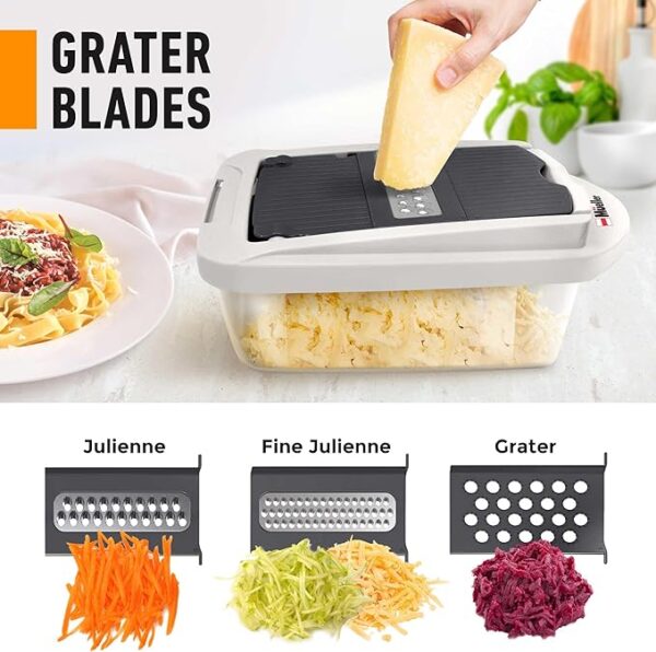 Mueller Pro-Series 10-in-1, 8 Blade Vegetable Chopper, Onion Mincer, Cutter, Dicer, Egg Slicer with Container, French Fry Cutter, Potato Slicer, Home Essentials & Kitchen Gadgets, Salad Chopper - Image 4