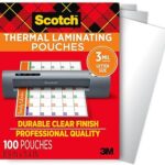 Scotch Thermal Laminating Pouches, For Use With Thermal Laminators, 8.9 x 11.4 Inches, Letter Size Sheets, 100 Count (Pack of 1)