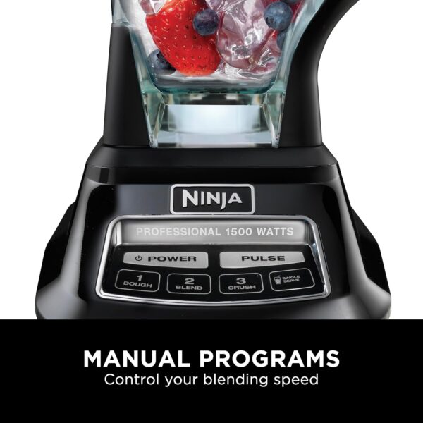 Ninja Blender, Mega Kitchen System, 1500W, 4 Functions for Smoothies, Processing, Dough, Drinks & More, with 72 Blender Pitcher, 64 Processor Bowl, 2 Nutri Cups + Lids, Black, BL770 - Image 3