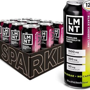 LMNT Sparkling Electrolyte Drink - Black Cherry Lime | 12-Count