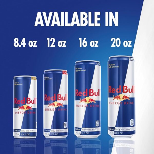 Red Bull Energy Drink with 80mg Caffeine plus Taurine & B Vitamins, 8.4 Fl Oz, Pack of 4 Cans - Image 2