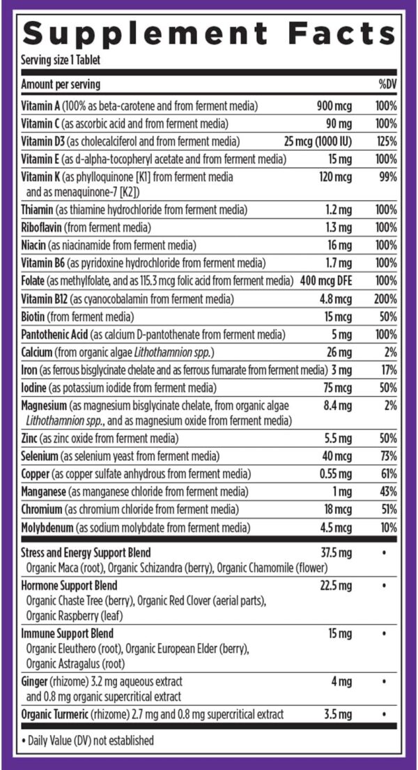 New Chapter Women's Multivitamin for Immune, Beauty + Energy Support with 20+ Nutrients -- Every Woman's One Daily, Gentle on the Stomach, 72 Count - Image 3